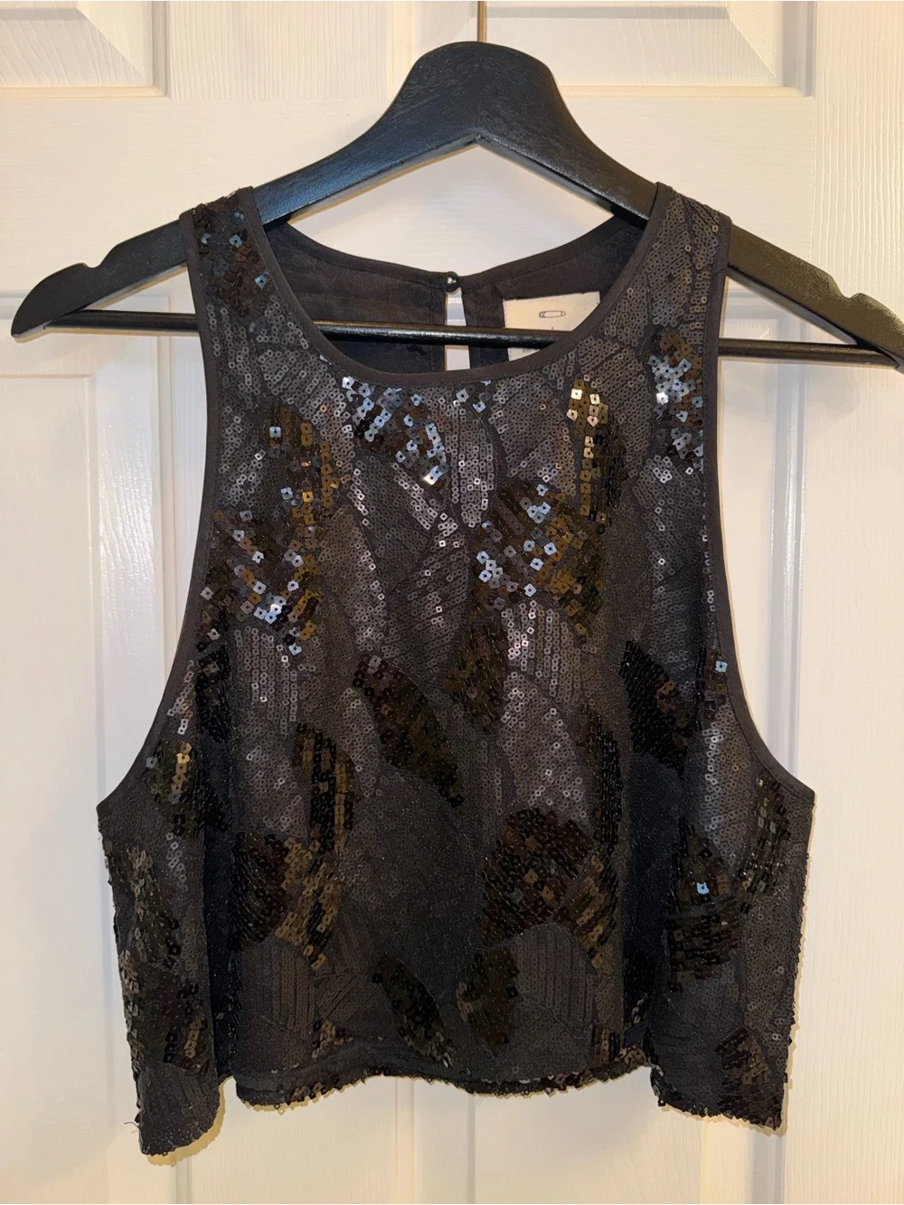 Pins & Needles Black Sequin Swing Tank from Urban Outfitters, Size Large